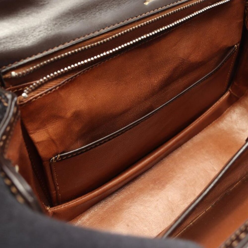 ★SOLD★ Gucci Handbag Vintage Bamboo Dark Brown Leather - Picture 6 of 13